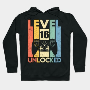 Level 16 Unlocked  16th Video Gamer Birthday Hoodie